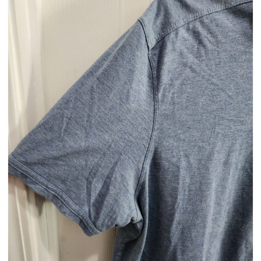 Banana Republic Pima Cotton Polo Shirt Size‎ Large Blue Solid Short Sleeve Mens